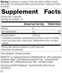 Standard Process Biofilm ProBalance capsules close-up highlights vegan, gluten-free probiotic supplement.