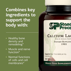 Standard Process Calcium Lactate box-front showcasing packaging and bone health messaging