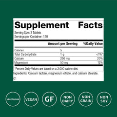 Standard Process Calcium Lactate tablets designed for daily mineral support of muscles and nerves