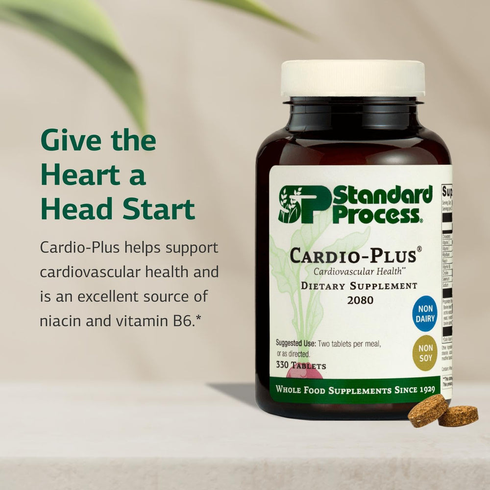Cardio-Plus tablets close-up illustrating antioxidant vitamin blend