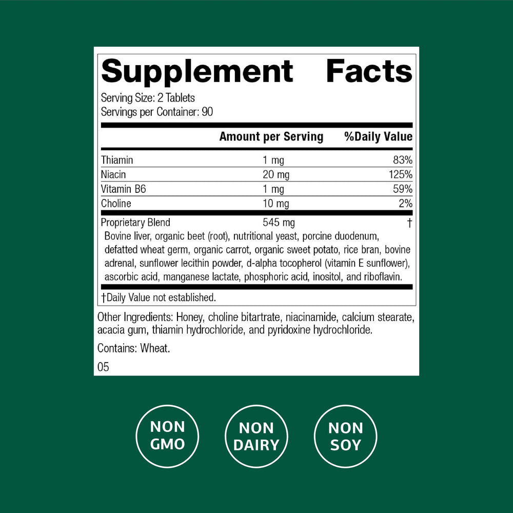 Cataplex B tablets close-up highlighting B vitamins for energy.