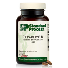 Standard Process Cataplex B tablets in bottle for daily energy support and nervous system health.