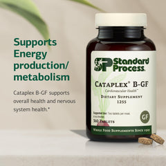 Cataplex B-GF supplement label close-up highlighting gluten-free and dietary features