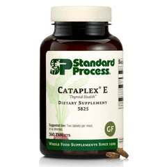 Standard Process Cataplex E bottle front aids thyroid wellness and endocrine health.
