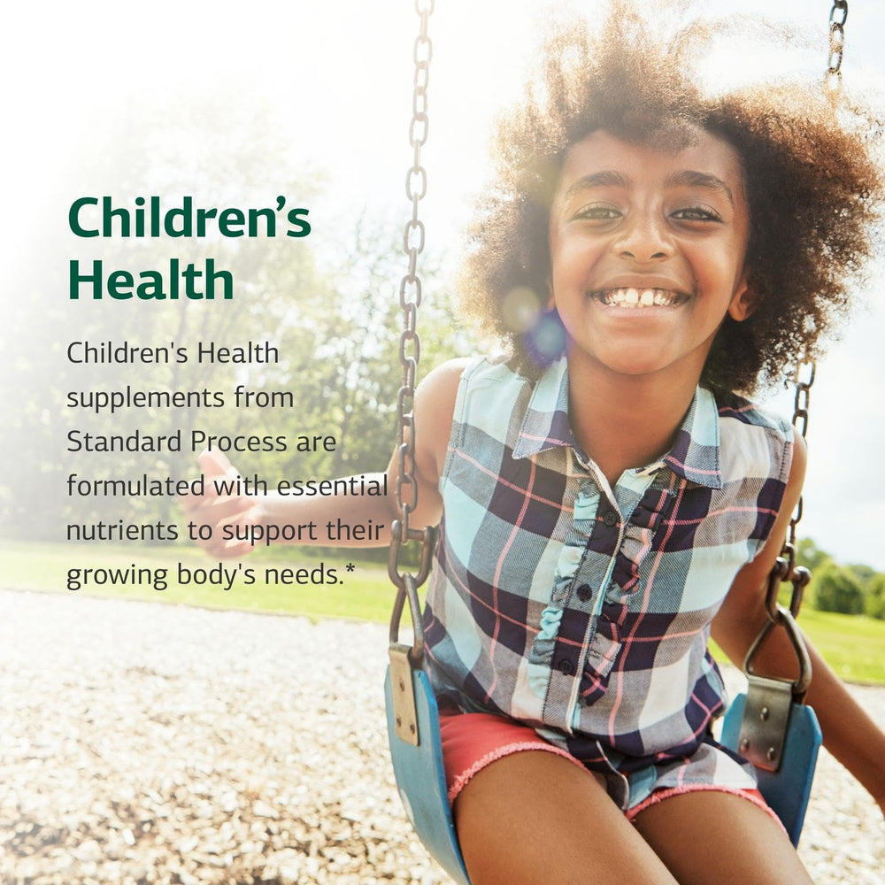 Label highlights vitamin D, zinc, and vitamin C on Standard Process Children's Immune
