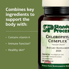 Pouring Standard Process Chlorophyll Complex for easy meal pairing
