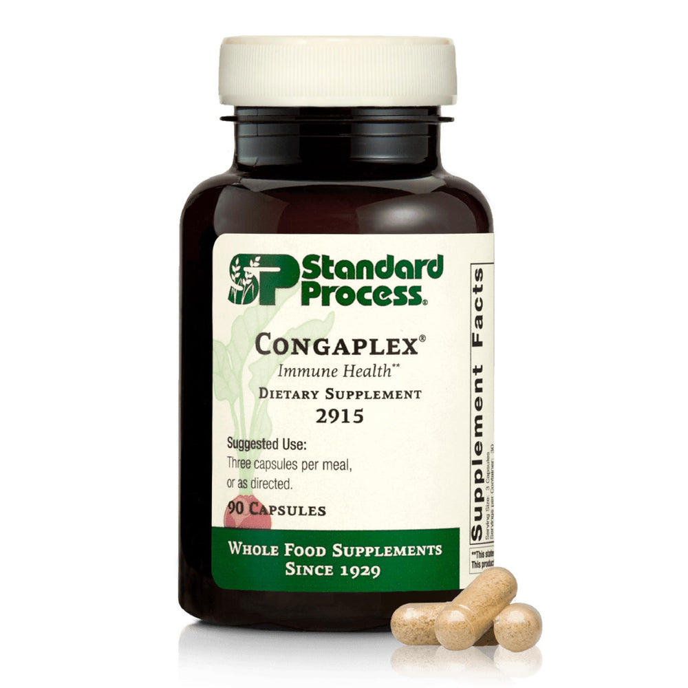 Standard Process Congaplex capsules in bottle support thymus health and immune balance.