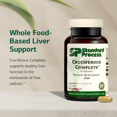Standard Process Cruciferous Complete organic kale and sprouts on packaging.