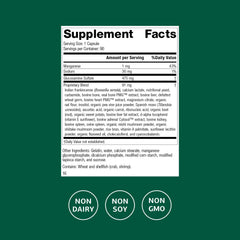 Glucosamine, boswellia, and manganese ingredients close-up for joint support.