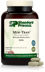 Standard Process Min-Tran bottle with label, supporting nervous system health and sleep pathways.