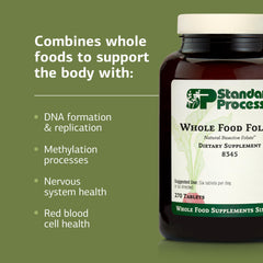 Standard Process organic greens illustration highlights collard and turnip greens as folate sources.