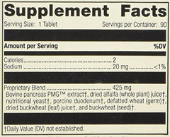 Standard Process Pancreatrophin PMG packaging highlighting 90 tabs.