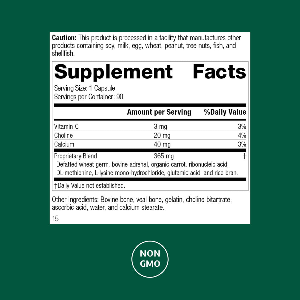 Protefood back label detailing calcium and vitamin C for bone health