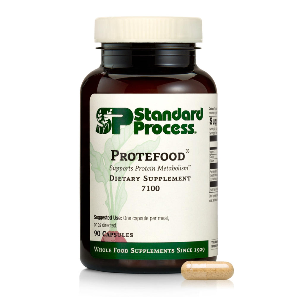 Protefood front bottle view by Standard Process showing protein metabolism support