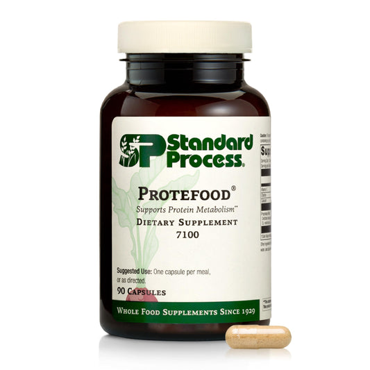 Protefood front bottle view by Standard Process showing protein metabolism support