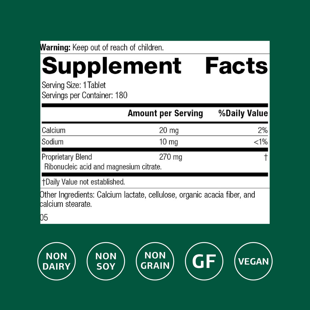 Standard Process RNA tablets closeup highlights compact dosage for daily use.