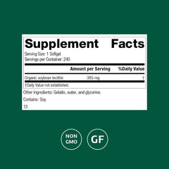 Standard Process Soybean Lecithin softgels on shelf highlighting liver and nerve support
