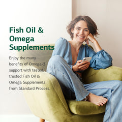 Standard Process Tuna Omega-3 Chewable non-dairy label highlighted for dairy-free diets.
