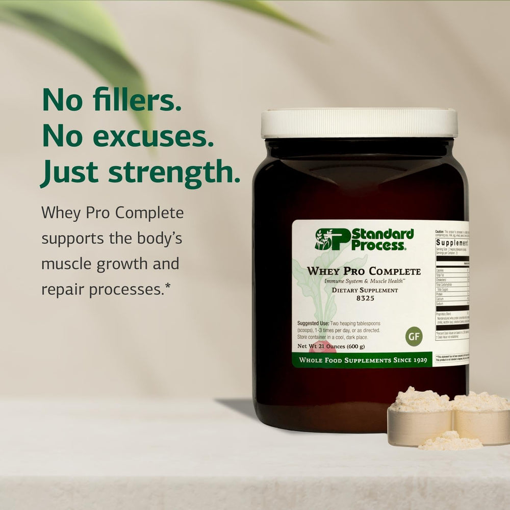 Standard Process Whey Pro Complete scoop—precise portioning for consistent protein