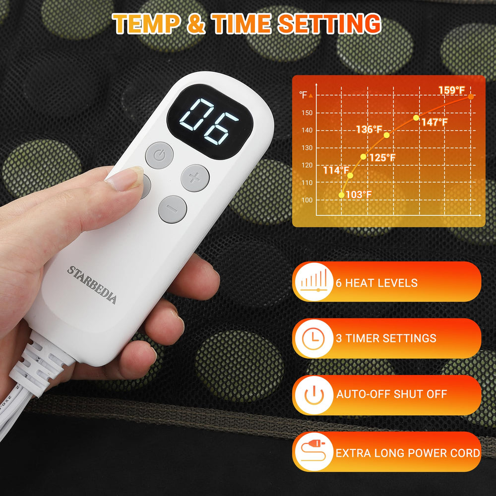 STARBEDIA six heat levels offer customizable warmth for different needs