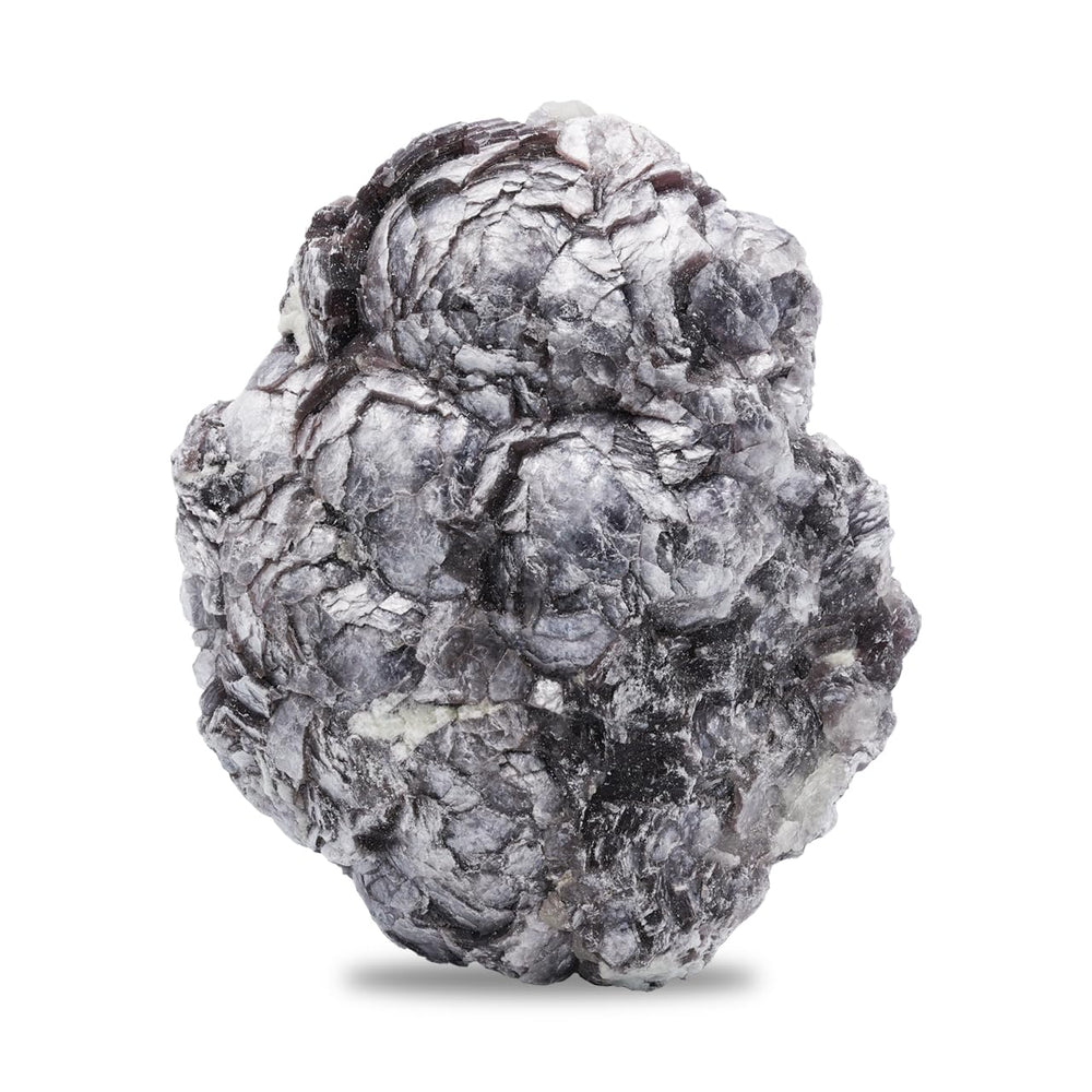 Starborn Coconut Lepidolite with curved layers for display and calming ambiance.