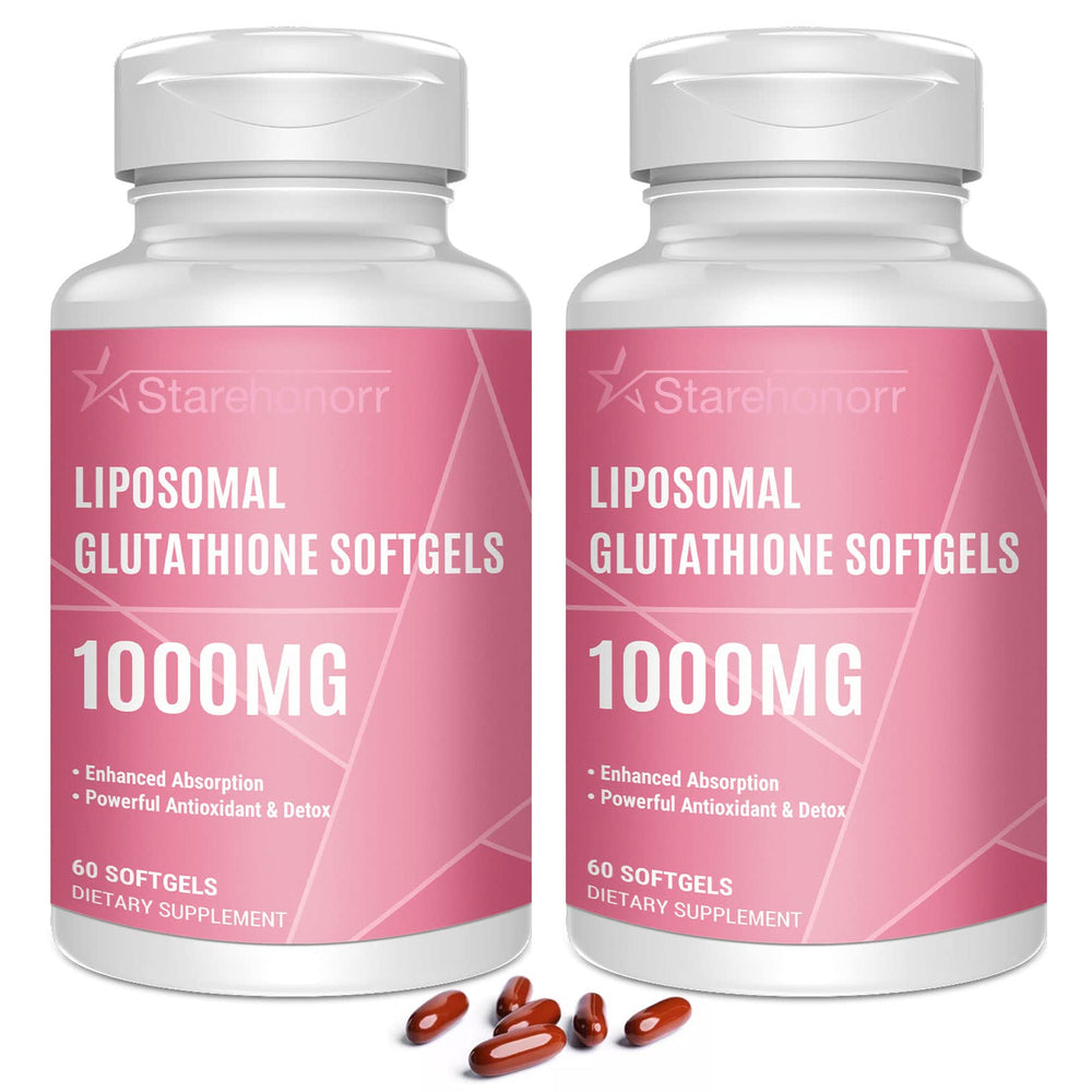 Starehonorr liposomal glutathione softgels bottle highlighting enhanced absorption and antioxidant support