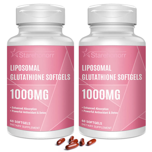Starehonorr liposomal glutathione softgels bottle highlighting enhanced absorption and antioxidant support