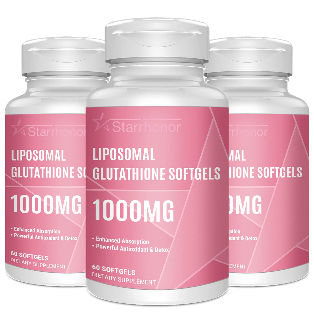 Starehonorr liposomal glutathione softgels bottle shows premium antioxidant support