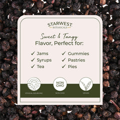 Starwest elderberries steeping for fragrant tea and soothing infusions.