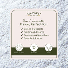 Starwest Botanicals vanilla powder ideal for baking, adding gourmet notes.