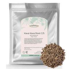 Starwest Botanicals Kava Kava Root dried, cut and sifted for tea rituals.