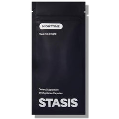 STASIS Nighttime bottle front suggesting a calm, organized nightly routine