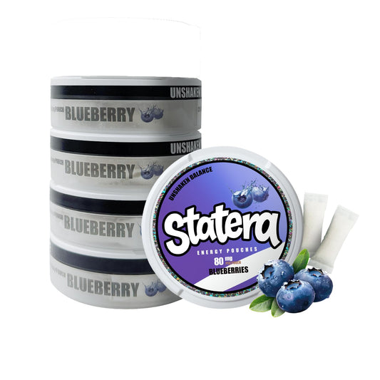 Statera Energy Pouches blueberry flavor front view for quick focus