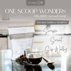 Station South Collective collagen powder ready for shake, smoothie, or mug.
