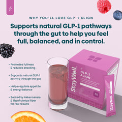 GLP-1 Probiotic sachets from Stay-Well Naturals ready to mix for on-the-go consumption