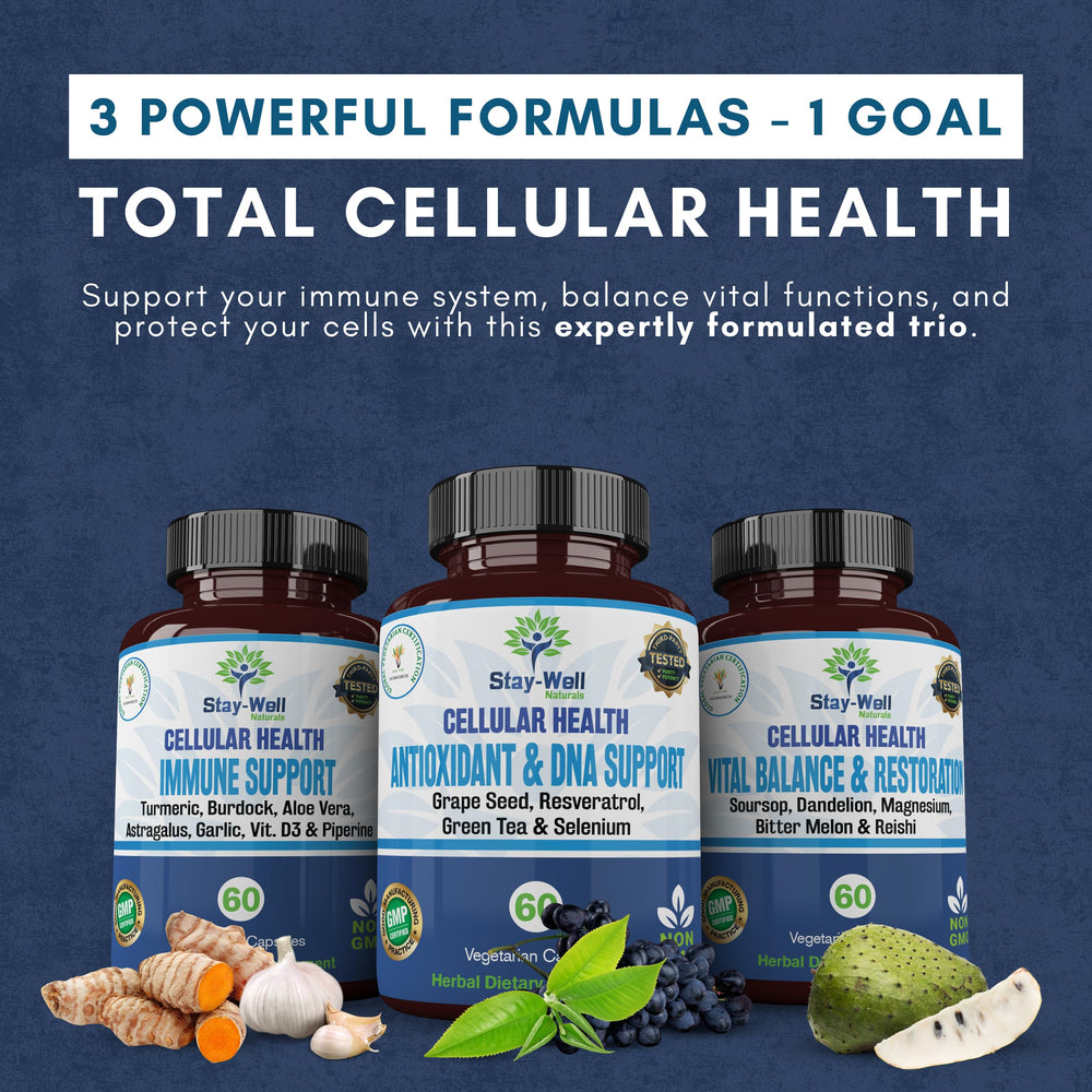 Stay-Well Naturals Immune Support ingredients with turmeric and black seed oil for daily resilience.