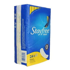 Stayfree Regular Maxi Pad 24ct absorbent core supports daily comfort
