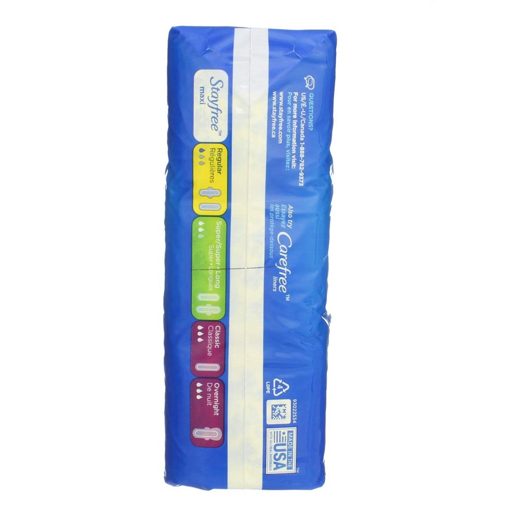 Stayfree Regular Maxi Pad 24ct lengthwise protection for all-day confidence