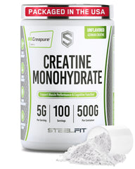 SteelFit Creapure Creatin-Monohydrat Pulver Verpackung – hochwertige Qualität aus Deutschland