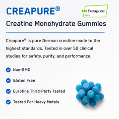 SteelFit Creapure Gummies pack shot highlighting daily serving for consistent training.