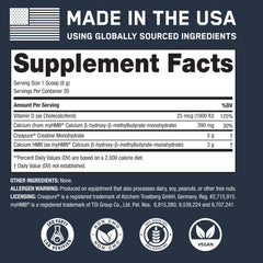 SteelFit Creatine HMB powder performance shot underscores training gains potential.