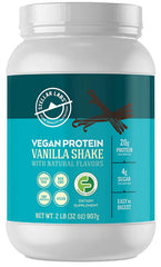Stellar Labs vegan protein bottle with vanilla powder for a tasty post-workout shake.