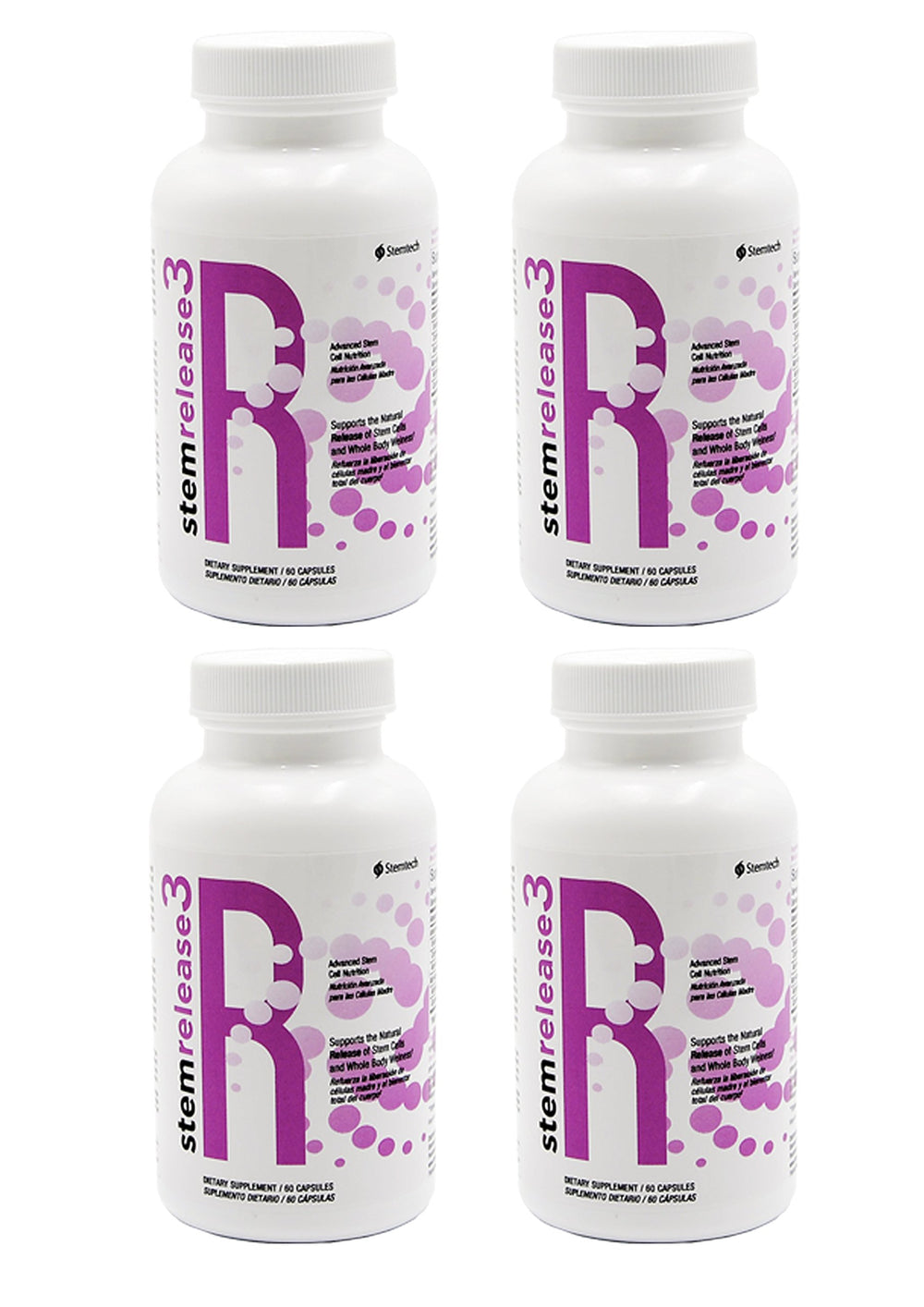 StemTech StemRelease3 bottle with capsules for daily wellness support.