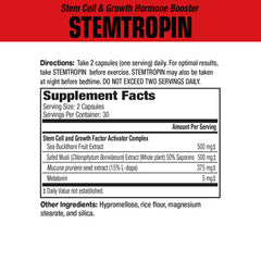 STEMTROPIN capsules closeup showing easy-to-swallow capsules for recovery support