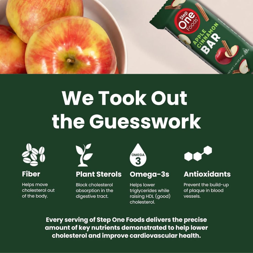 Step One Apple Cinnamon Bar gluten-free badge on the wrapper.