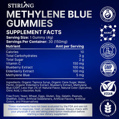 STIRLING Methylene Blue Gummies on the go; easy daily supplement for busy lifestyles