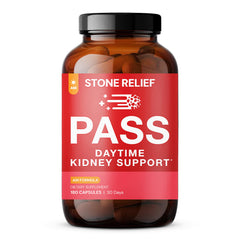 Stone Relief Daytime kidney support bottle with capsules for daytime urinary comfort.
