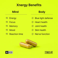 Stoned Ape Xnergy astaxanthin component signaling antioxidant vitality.