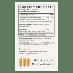 Stonehenge Health Dynamic Turmeric Curcumin label close-up highlights BioPerine