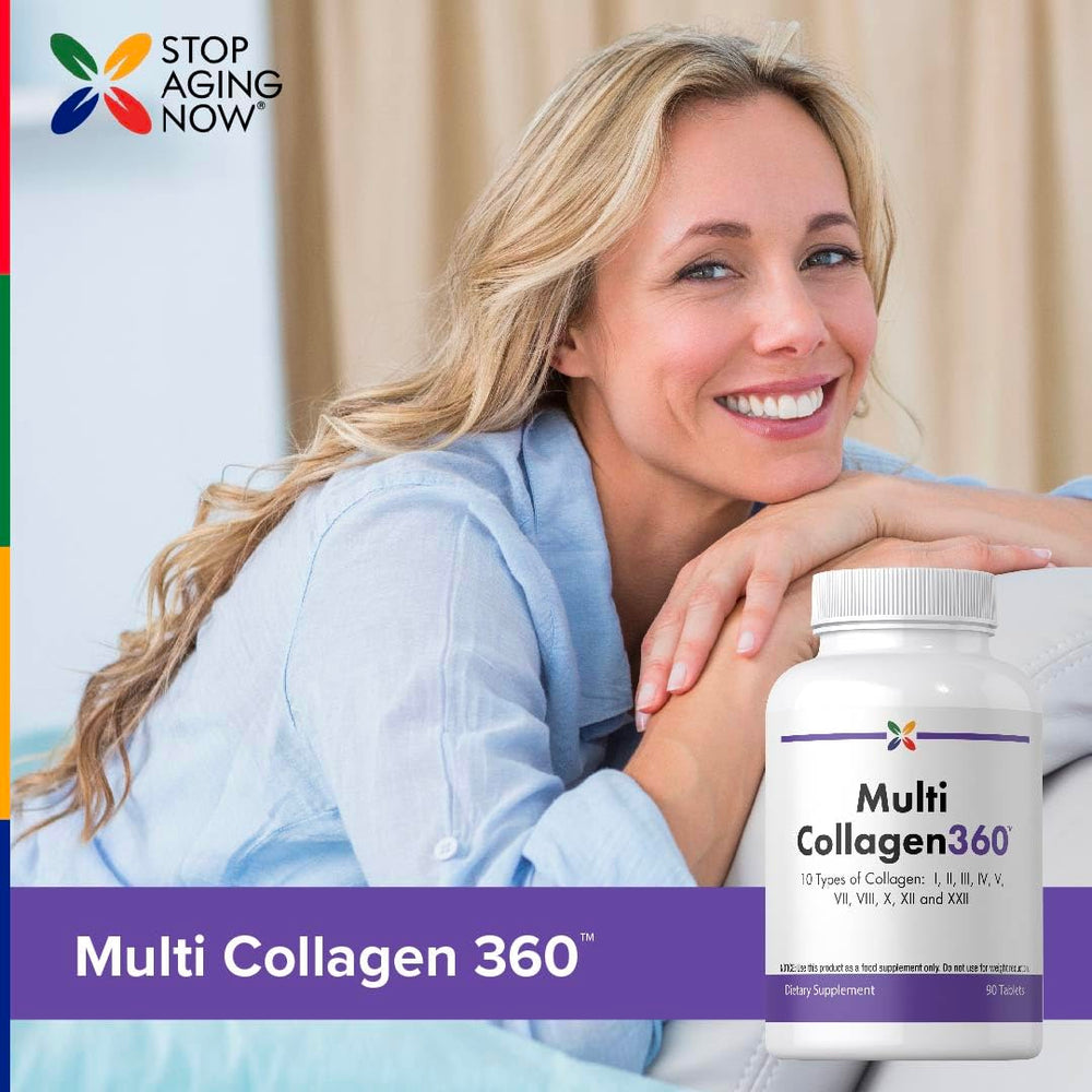 Stop Aging Now bottle capsule tray close-up showing tablet texture